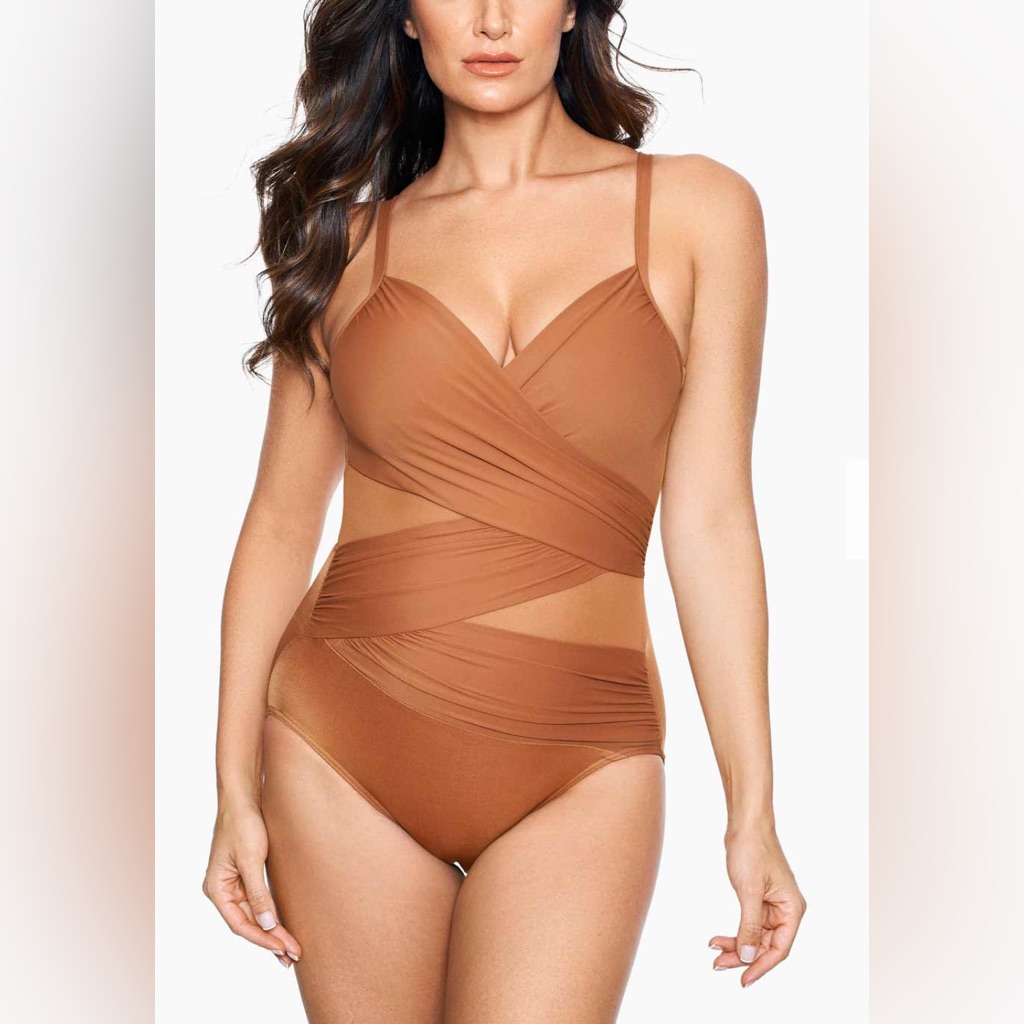 Miraclesuit Mystique One Piece In Scotch Brown Size 8 New